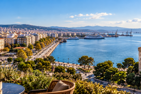 Thessaloniki Waterfront Panorama with White Tower