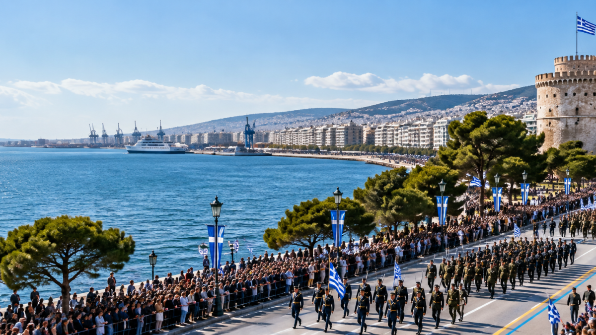 Thessaloniki Waterfront Parade and Flags